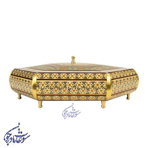 شکلاتخوری شش گوش خاتم کاری