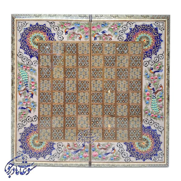 تخته نرد طرح گل و مرغ