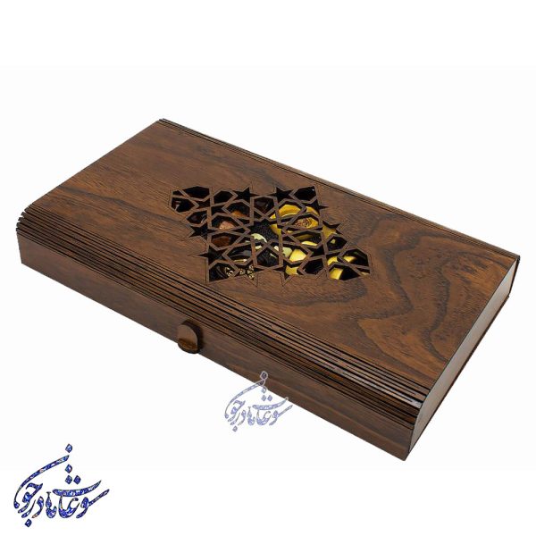 مهره تخته نرد خاتم | چوب گردو - Image 4