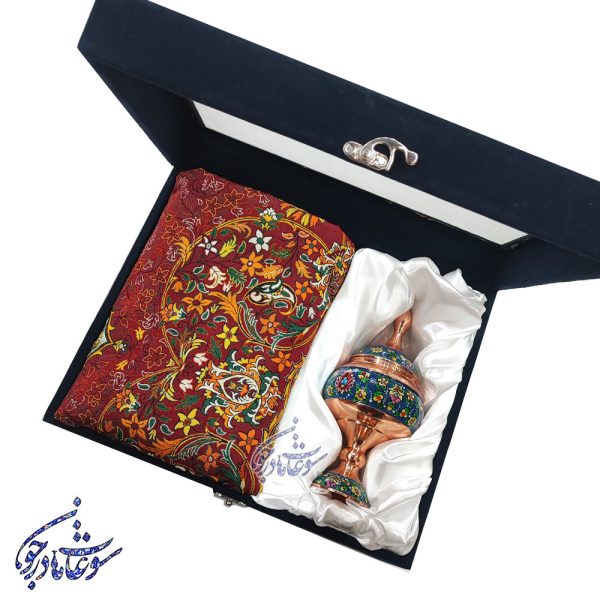 باکس هدیه شکلات خوری به همراه پارچه ترمه - Image 5
