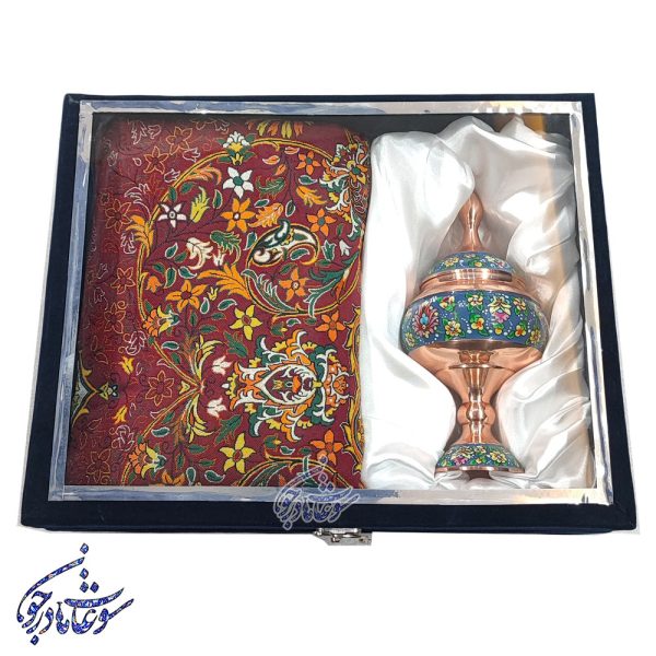 باکس هدیه شکلات خوری به همراه پارچه ترمه - Image 4