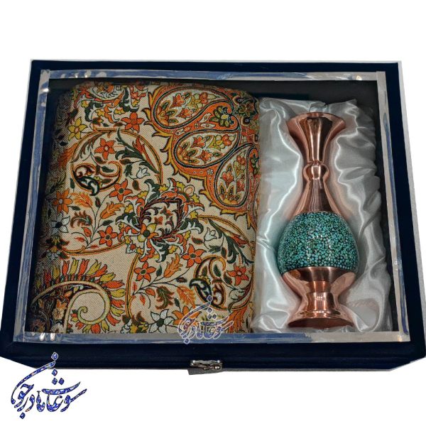 پک کادویی گلدان به همراه پارچه ترمه - Image 3