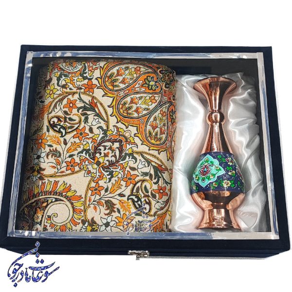 پک کادویی گلدان به همراه پارچه ترمه - Image 7