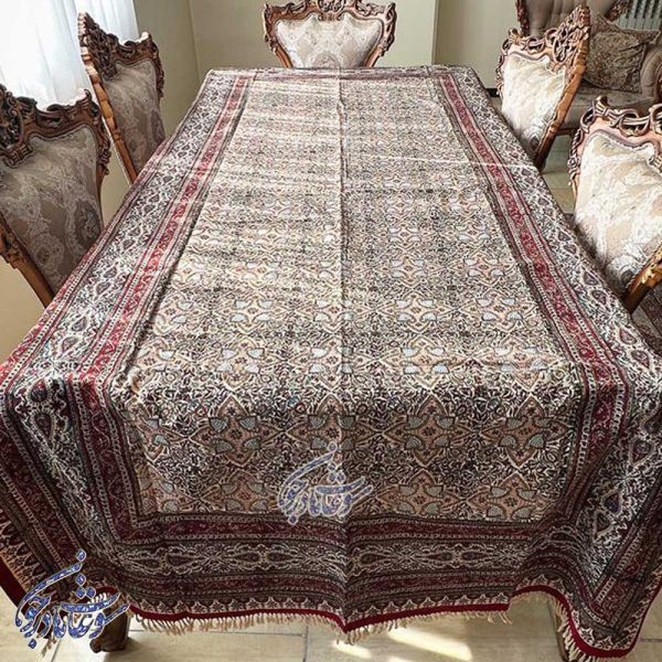 رومیزی قلمکار صادراتی طرح کاشی - Image 3