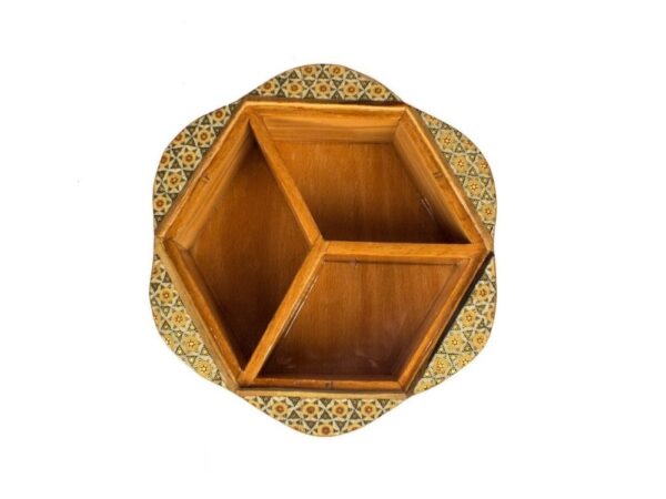 شکلات خوری خاتم کاری مدل گلی سه درب - Image 2