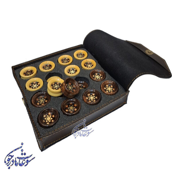 جعبه چرمی مهره تخته نرد