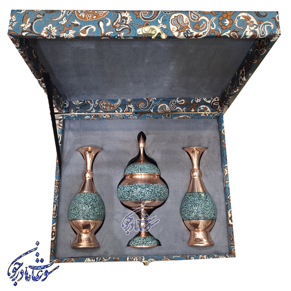 باکس هدیه سه تیکه فیروزه کوبی