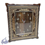 ساعت دیواری خاتم کاری صفحه چوبی - Image 2