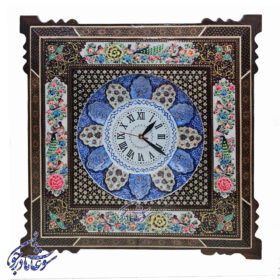 ساعت خاتم چهارگوش طرح گل و مرغ