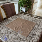 رومیزی قلمکار مخمل تک رنگ 4 نفره - Image 6