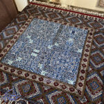 رومیزی قلمکار مخمل طرح دار صادراتی سایز 4 نفره - Image 6