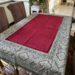 رومیزی قلمکار مخمل تک رنگ صادراتی - Image 4