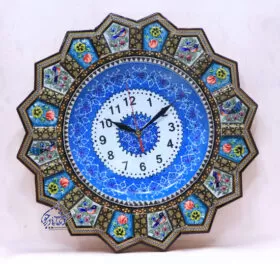 ساعت خورشیدی خاتم کاری 25 سانتی شاسی دار
