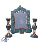 آینه شمعدان فیروزه کوب متوسط